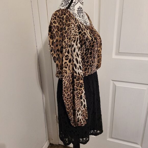 ‎Speechless leopard design and lace dress - Picture 2 of 5